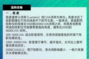 以游戏投影选购攻略（游戏投影，选择适合自己的设备才能真正畅玩游戏世界）